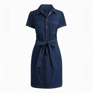 J. Crew Factory Blue Denim Shirt Dress